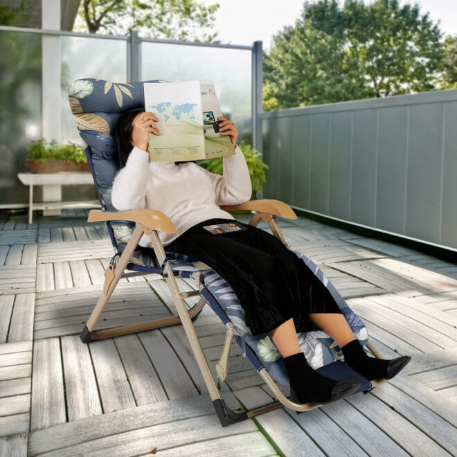 67x22in Chaise Lounger Cushion Recliner Rocking Chair Sofa Mat Deck Chair Cushion - Image 30