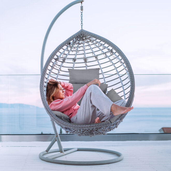 Egg Chair Cushion Hanging Basket Seat Cushion Thicken Soft Egg Swing Chair Pad Hanging Egg Chair Cushion with Headrest - Image 29