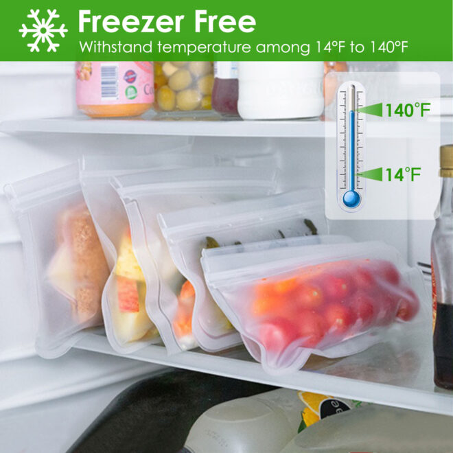20Pcs Reusable Food Storage Bags 5 Sandwich Snack Gallon Quart Bag Leakproof BPA Free Food Container Freezer Safe Lunch Bag - Image 3