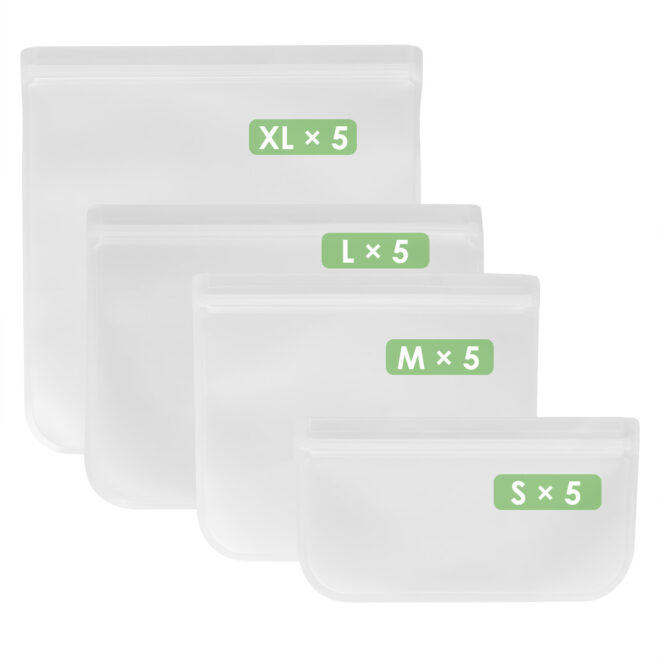 20Pcs Reusable Food Storage Bags 5 Sandwich Snack Gallon Quart Bag Leakproof BPA Free Food Container Freezer Safe Lunch Bag - Image 10