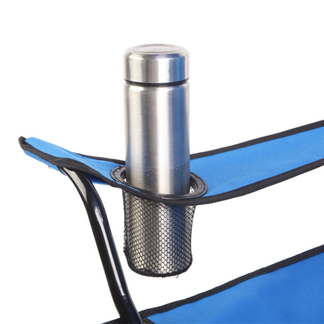 Double Folding Picnic Chairs w/Umbrella Mini Table Beverage Holder Carrying Bag for Beach Patio Pool Park Outdoor Portable Camping Chair (Blue) - Image 12