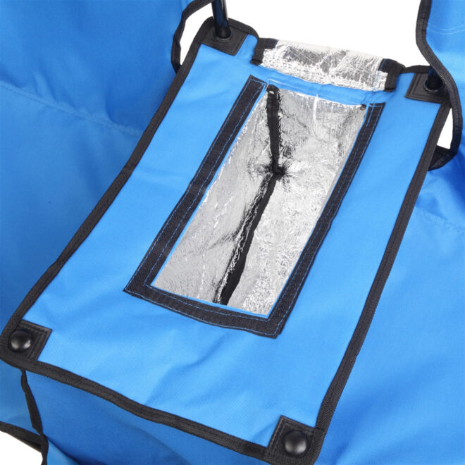 Double Folding Picnic Chairs w/Umbrella Mini Table Beverage Holder Carrying Bag for Beach Patio Pool Park Outdoor Portable Camping Chair (Blue) - Image 10