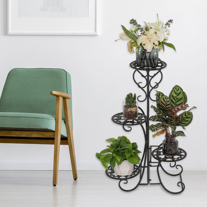 Garden Multi Tier Metal Plant Stand Flower Pot Rack Display Stand Shelf Home - Image 2