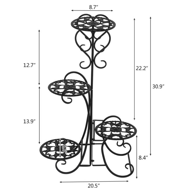 Garden Multi Tier Metal Plant Stand Flower Pot Rack Display Stand Shelf Home - Image 4