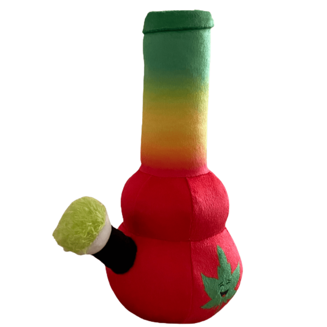 My Name is Bo da Bong, Funny Squeaky Weed Dog Toy, Cute Stuffed Parody Rasta Pot Bong, Cool Plush 420 Novelty Gift for Puppies & Small, Medium & Large Breeds, for Fetch & a Photo Prop - Image 10