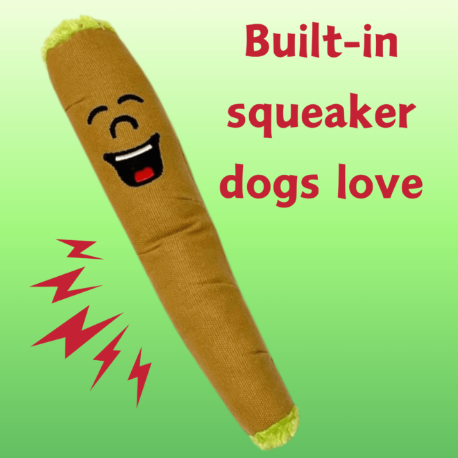 My Name is B, Cute Stuffed Parody Blunt Dog Toy, Funny Squeaky Weed Toy, Cool Plush Novelty 420 Gift for Pets & Their Owners, Sized for Puppies & Small, Medium & Large Breeds, For Fetch & a Photo Prop - Image 4