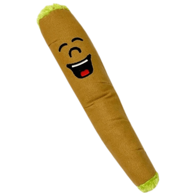My Name is B, Cute Stuffed Parody Blunt Dog Toy, Funny Squeaky Weed Toy, Cool Plush Novelty 420 Gift for Pets & Their Owners, Sized for Puppies & Small, Medium & Large Breeds, For Fetch & a Photo Prop
