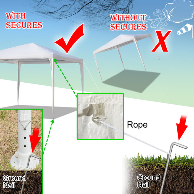 10''x10'' Patio Party Wedding Tent Canopy Heavy duty Gazebo Pavilion Event Outdoor - Image 4