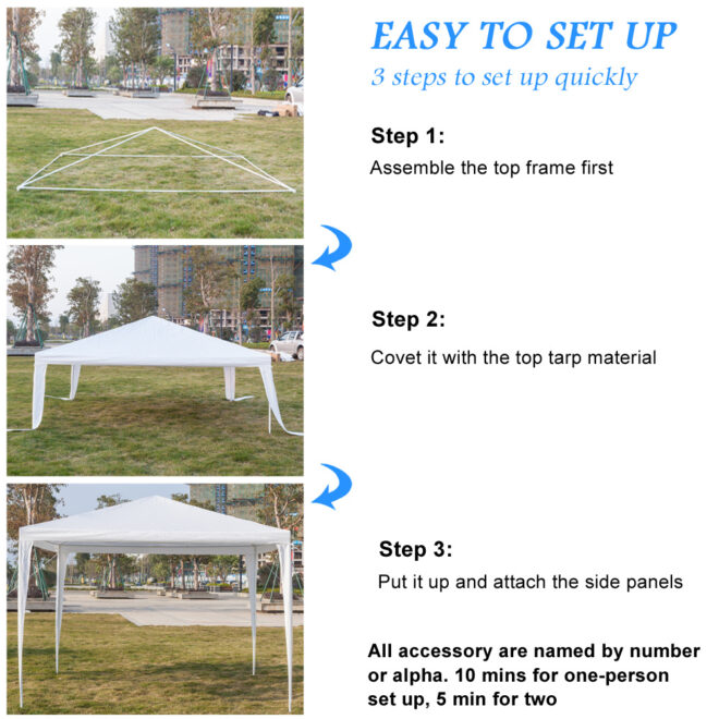 10''x10'' Patio Party Wedding Tent Canopy Heavy duty Gazebo Pavilion Event Outdoor - Image 6