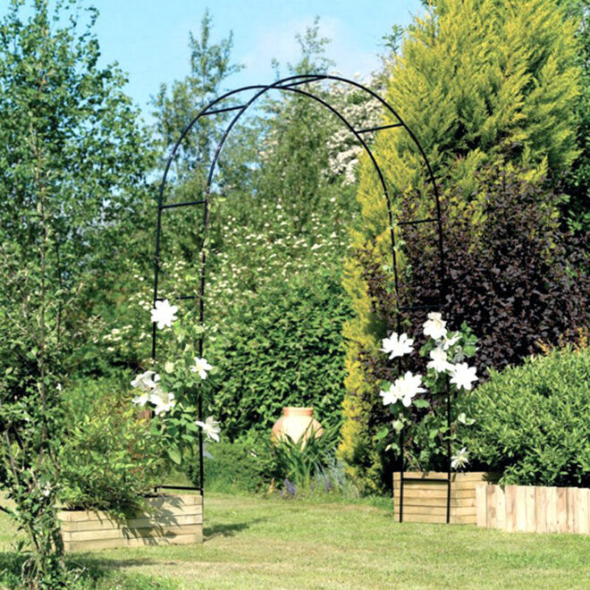 78"H x 45"W Metal Garden Arch Trellis; Adjustable Arbor Trellis for Garden Climbing Plants Support or Wedding Decor - Image 4