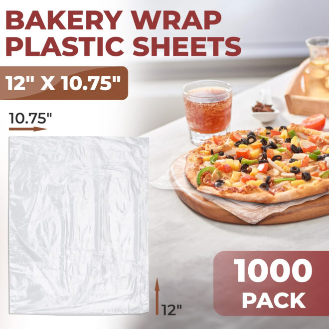 Clear Deli and Bakery Wrap Plastic Sheets, 12 x 10.75 Inches. 1000 Pack Pop-Up Deli Plastic Sheets. Pre-Cut Plastic Wrap Sheets. Leakproof Plastic Deli Sheets for Food Service, Baked Gifts - Image 2