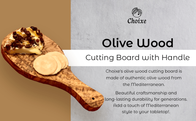 Original Olive Wood Cutting Board with Handle - Image 3