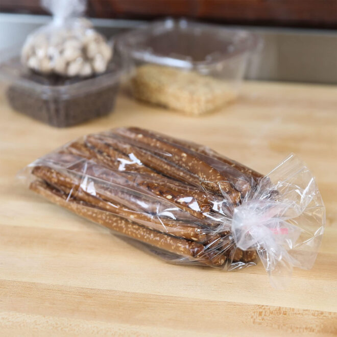 Clear Gusseted Poly Bags, 8 x 3 x 20 Inches. Pack of 1000 Waterproof Flat Bottom Gusseted Plastic Bags with Open Top. 2 Mil Thick Party Clear Plastic Bags for Packaging Popcorn, Cookies, Bread - Image 7