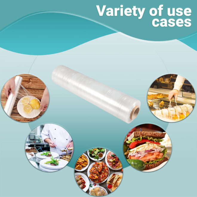 6 Rolls of Food Service Film 12" x 2000' with Cutter Box. PVC Food Wrap Film. Food Service Grade Film for Bakery, Deli, Restaurant, Kitchen. Commercial Grade Film Wrap. Cutter Dispenser - Image 2