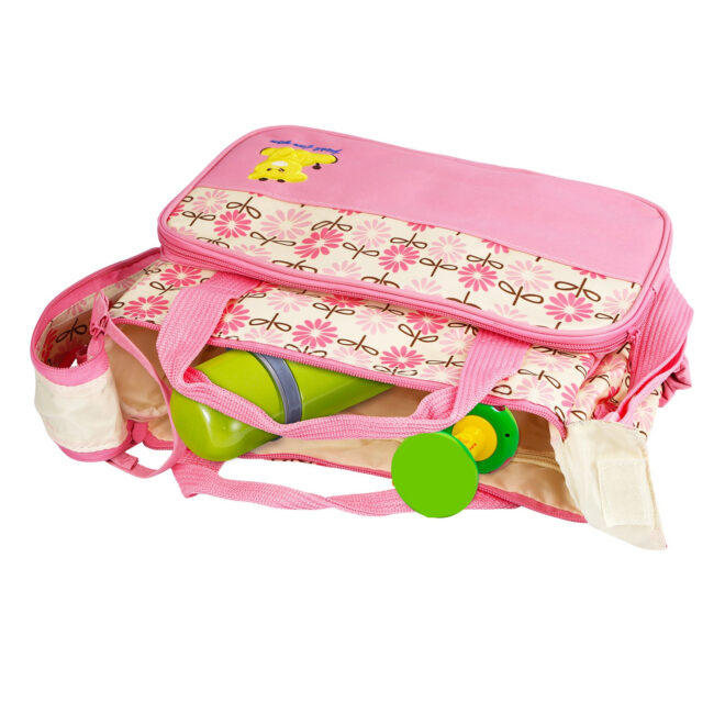 5PCS Baby Nappy Diaper Bags Set Mummy Diaper Shoulder Bags w/ Nappy Changing Pad Insulated Pockets Travel Tote Bags - Image 4