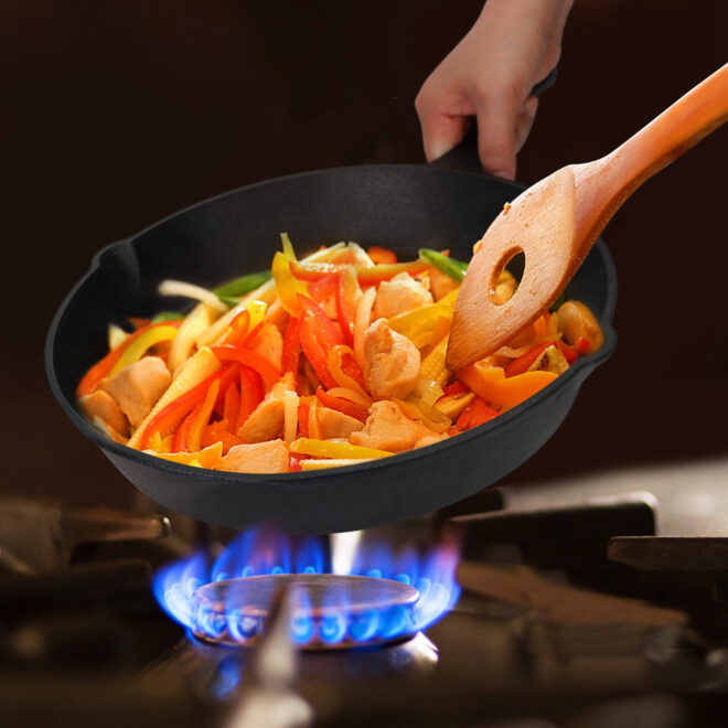 3Pcs Pre-Seasoned Cast Iron Skillet Set 6/8/10in Non-Stick Oven Safe Cookware Heat-Resistant Frying Pan - Image 8