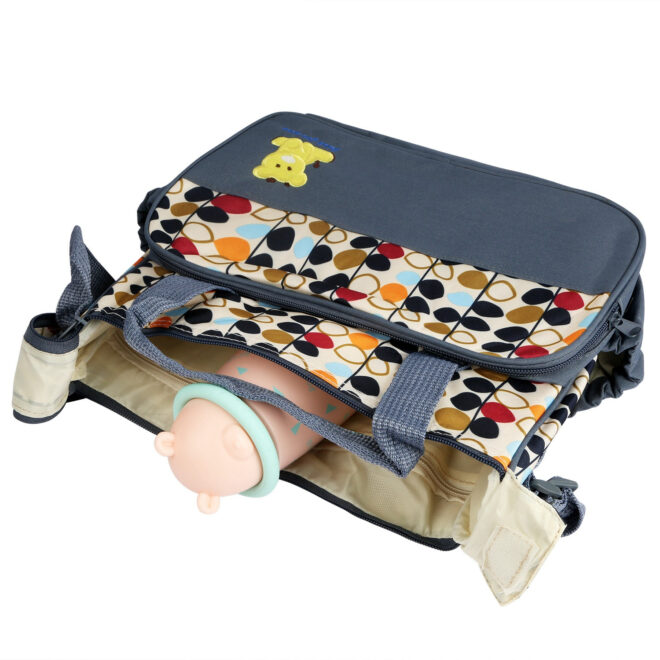 5PCS Baby Nappy Diaper Bags Set Mummy Diaper Shoulder Bags w/ Nappy Changing Pad Insulated Pockets Travel Tote Bags - Image 14