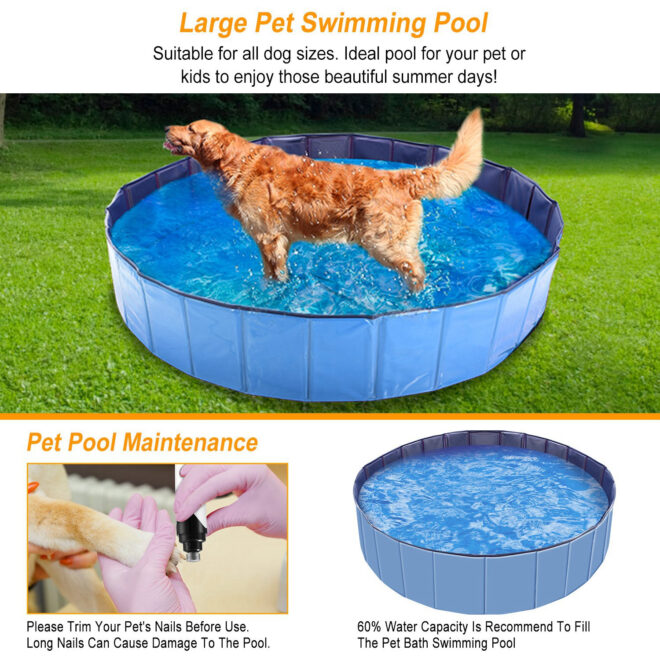 Foldable Pet Swimming Pool PVC Kiddie Baby Dog Swim Pool Bathing Tub Playmat Kids Pools - Image 14
