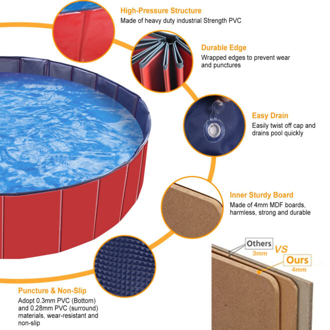 Foldable Pet Swimming Pool PVC Kiddie Baby Dog Swim Pool Bathing Tub Playmat Kids Pools - Image 2