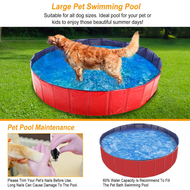 Foldable Pet Swimming Pool PVC Kiddie Baby Dog Swim Pool Bathing Tub Playmat Kids Pools - Image 3
