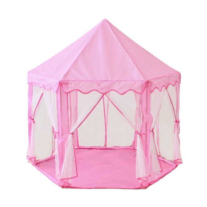 Outdoor Indoor Portable Folding Princess Castle Tent Kids Children Funny Play Fairy House Kids Play Tent(Warm LED Star Lights) - Image 2