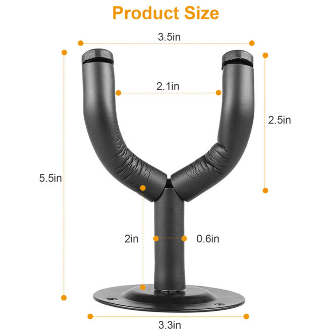 Wall Mount Guitar Hanger Padded Steel Guitar Bracket Holder Hook Rack - Image 5
