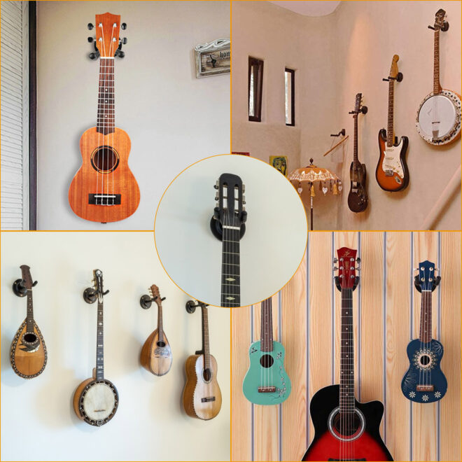 Wall Mount Guitar Hanger Padded Steel Guitar Bracket Holder Hook Rack - Image 6