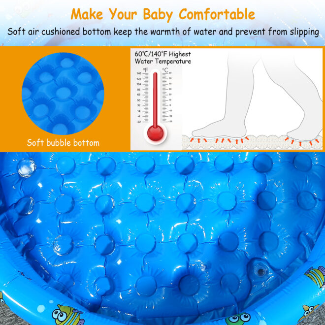 51x13In Inflatable Swimming Pool Blow Up Family Pool For 3 Kids Foldable Swim Ball Pool - Image 3