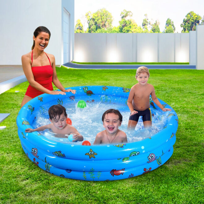 51x13In Inflatable Swimming Pool Blow Up Family Pool For 3 Kids Foldable Swim Ball Pool - Image 5
