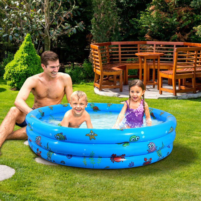 51x13In Inflatable Swimming Pool Blow Up Family Pool For 3 Kids Foldable Swim Ball Pool - Image 6