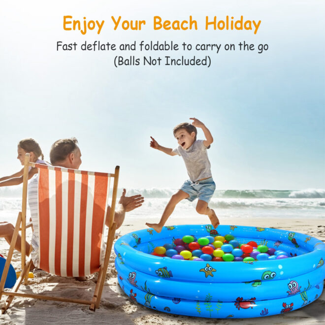 51x13In Inflatable Swimming Pool Blow Up Family Pool For 3 Kids Foldable Swim Ball Pool - Image 9