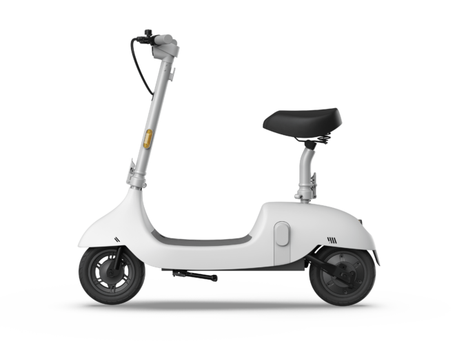 Electric Scooter with Foldable Seat w/35 Miles Operating Range & 15.5mph Max Speed - White - Image 4