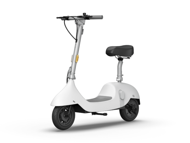 Electric Scooter with Foldable Seat w/35 Miles Operating Range & 15.5mph Max Speed - White - Image 3