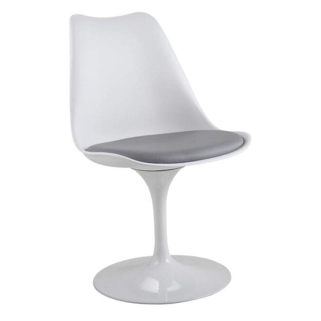 Swivel Tulip Side Chair for Kitchen and Dining Room Bar with Cushioned Seat and Curved Backrest, XH - Image 7