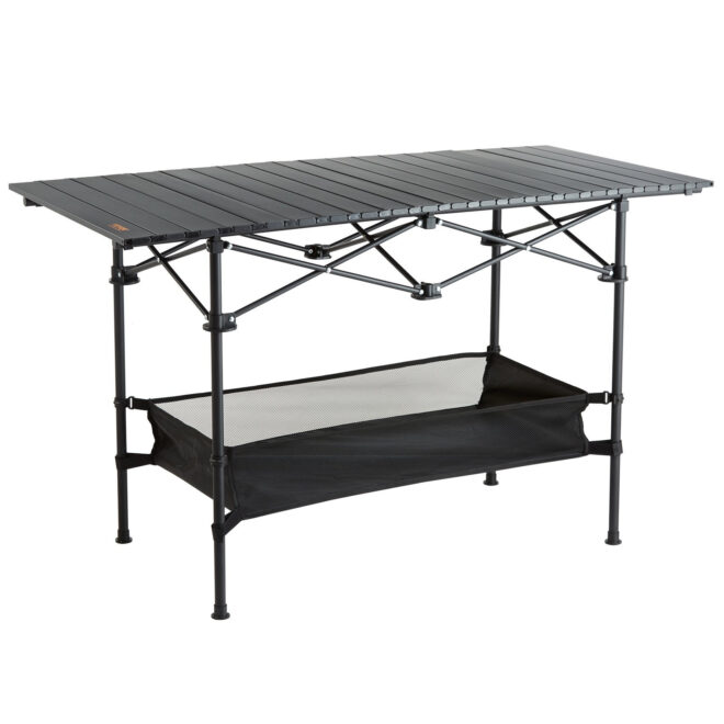 VEVOR Folding Camping Table, Outdoor Portable Side Tables, Lightweight Fold Up Table, Aluminum & Steel Ultra Compact Work Table with Large Storage and Carry Bag, For Beach, Picnic, Travel, 24x16 inch - Image 11
