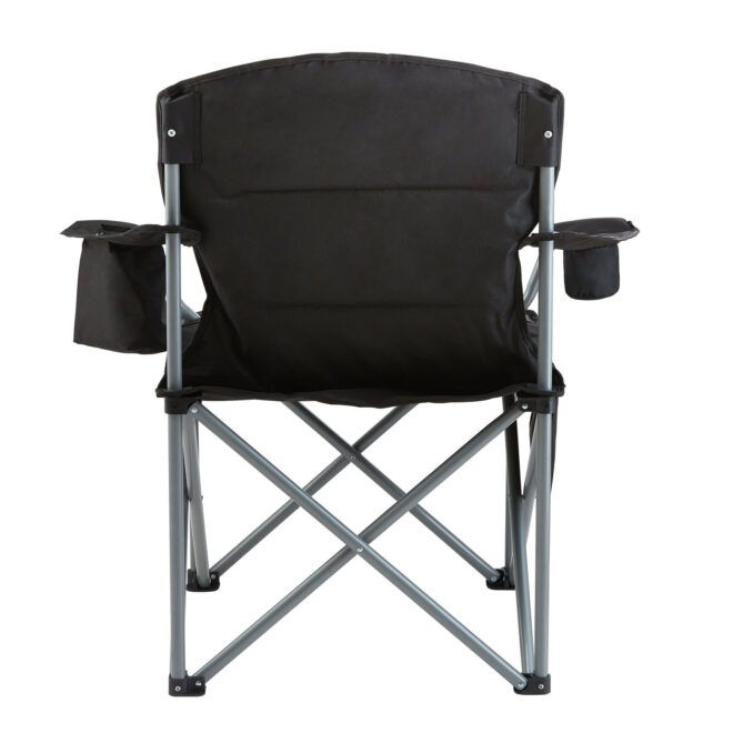 VEVOR Camping Folding Chair for Adults, Portable Heavy Duty Outdoor Quad Lumbar Back Padded Arm Chairs with Side Pockets, Cup Holder and Cooler Bag for Beach, Lawn, Picnic, Fishing, Backpacking, Black - Image 10