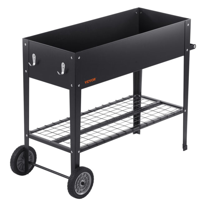VEVOR Raised Garden Bed, 42.5 x 19.5 x 31.5 inch Galvanized Metal Planter Box, Elevated Outdoor Planting Boxes with Legs, for Growing Flowers/Vegetables/Herbs in Backyard/Garden/Patio/Balcony, Black - Image 11