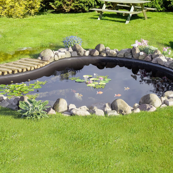VEVOR Pond Liner, 10 x 13 ft 20 Mil Thickness, Pliable LLDPE Material Pond Skins, Easy Cutting Underlayment for Fish or Koi Ponds, Water Features, Waterfall Base , Fountains, Water Gardens, Black - Image 8