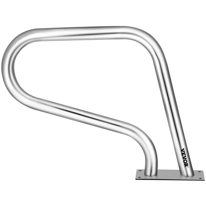 VEVOR Pool Rail 30x22 Pool Railing 304 Stainless Steel 250LBS Load Capacity Silver Rustproof Pool Handrail Humanized Swimming Pool Handrail with Blue Grip Cover & M8 Drill Bit & Self-Taping Screws - Image 8