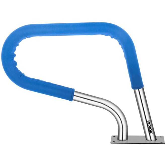 VEVOR Pool Rail 30x22 Pool Railing 304 Stainless Steel 250LBS Load Capacity Silver Rustproof Pool Handrail Humanized Swimming Pool Handrail with Blue Grip Cover & M8 Drill Bit & Self-Taping Screws - Image 9