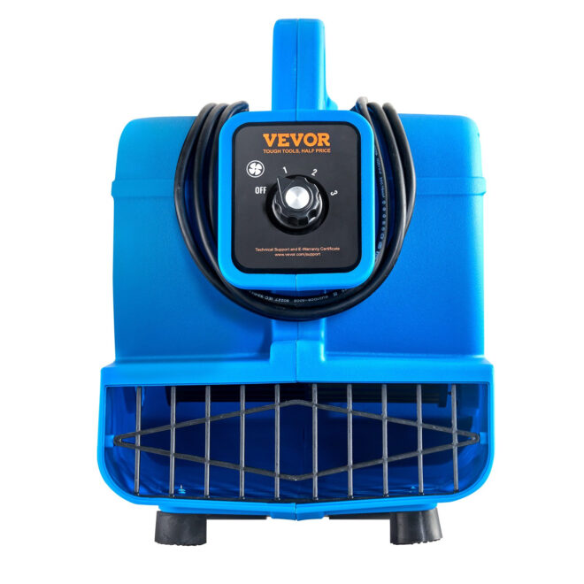 VEVOR Floor Blower 1360 RPM 600 CFM Air Mover with 4 Blowing Angles 3-Speeds - Image 9