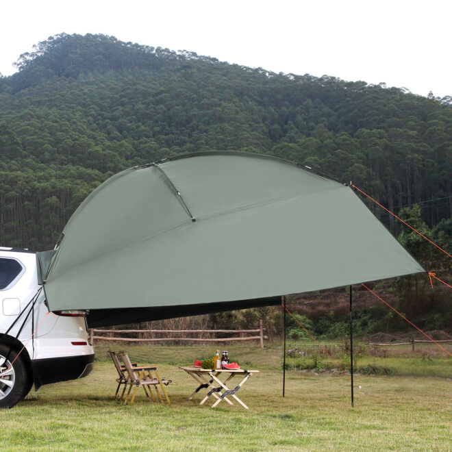 VEVOR Vehicle Awning, Large 10' x 7' Shade Coverage Car Side Awning, PU2000mm UV50+ Car Awning with Extended Side Canopies and Portable Storage Bag, Suitable for Truck, SUV, Van, Campers - Image 8