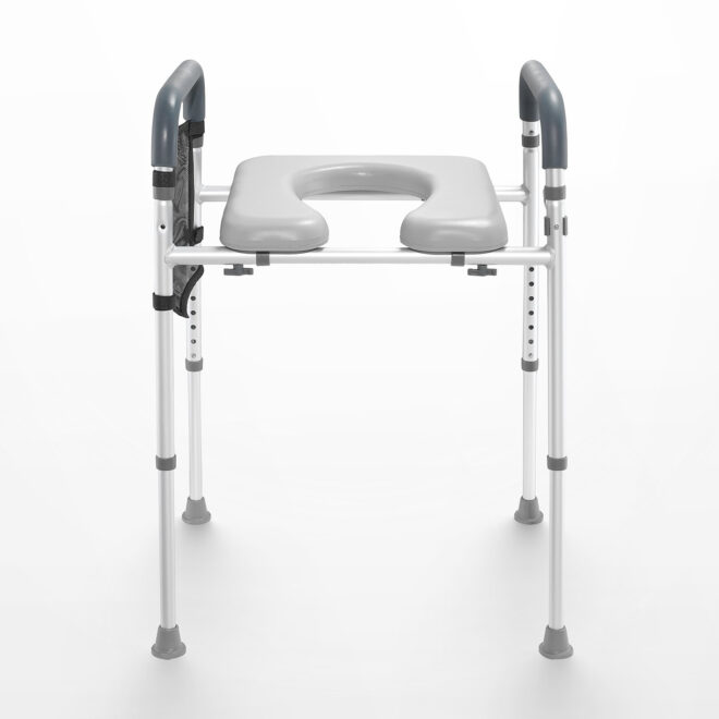 VEVOR Raised Toilet Seat, 7-Position Height Adjustment 19.3" - 25.2", 350lbs Weight Capacity, with Comfort Padded Aluminum Frame, Universal Toilet Seat Riser, for Elderly, Handicap, Pregnant, Medical - Image 11