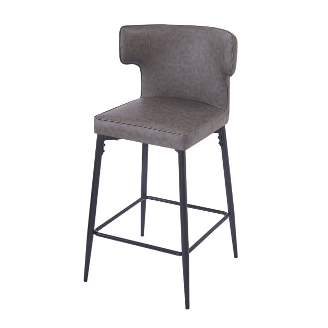 28inch Counter Height Bar Stools Set of 2, Modern Bar Upholstered Chairs with PU Leather, Metal Footrest and Frame for Kitchen Island, Bar Table, Dining Room, Gray - Image 13