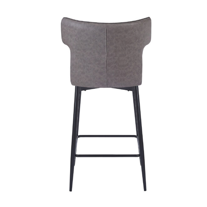 28inch Counter Height Bar Stools Set of 2, Modern Bar Upholstered Chairs with PU Leather, Metal Footrest and Frame for Kitchen Island, Bar Table, Dining Room, Gray - Image 16