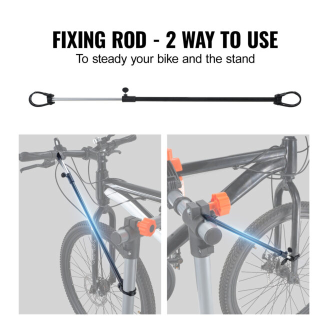 VEVOR Bike Repair Stand, 80 lbs Heavy-duty Steel Bicycle Repair Stand, Adjustable Height Bike Maintenance Workstand with Magnetic Tool Tray Telescopic Arm, Foldable Bike Work Stand for Home, Shops - Image 5