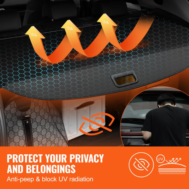 VEVOR Retractable Cargo Cover for GMC Terrain + Chevrolet Equinox 2018-2024 - Image 3