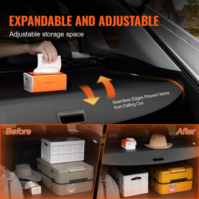 VEVOR Retractable Cargo Cover for GMC Terrain + Chevrolet Equinox 2018-2024 - Image 4