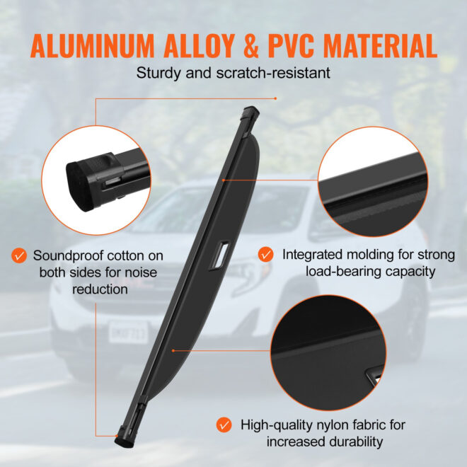 VEVOR Retractable Cargo Cover for GMC Terrain + Chevrolet Equinox 2018-2024 - Image 6