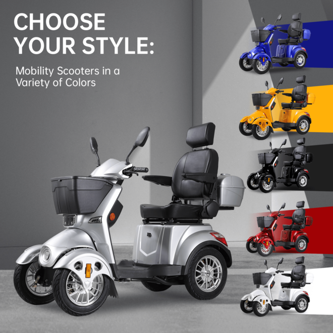 XL3D4L Electric Mobility Recreational Travel Scooter for Adults,Mobility Scooters for Seniors, 4 Wheel Powered Mobility Scooters, - Image 8